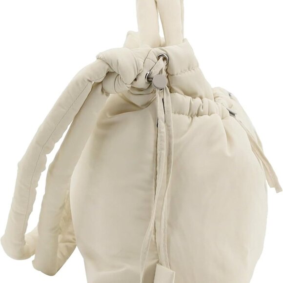 Elegant Quilted Puffer Tote Handbag for Women - Versatile 17x6x11 Inch Design - Picture 5 of 6